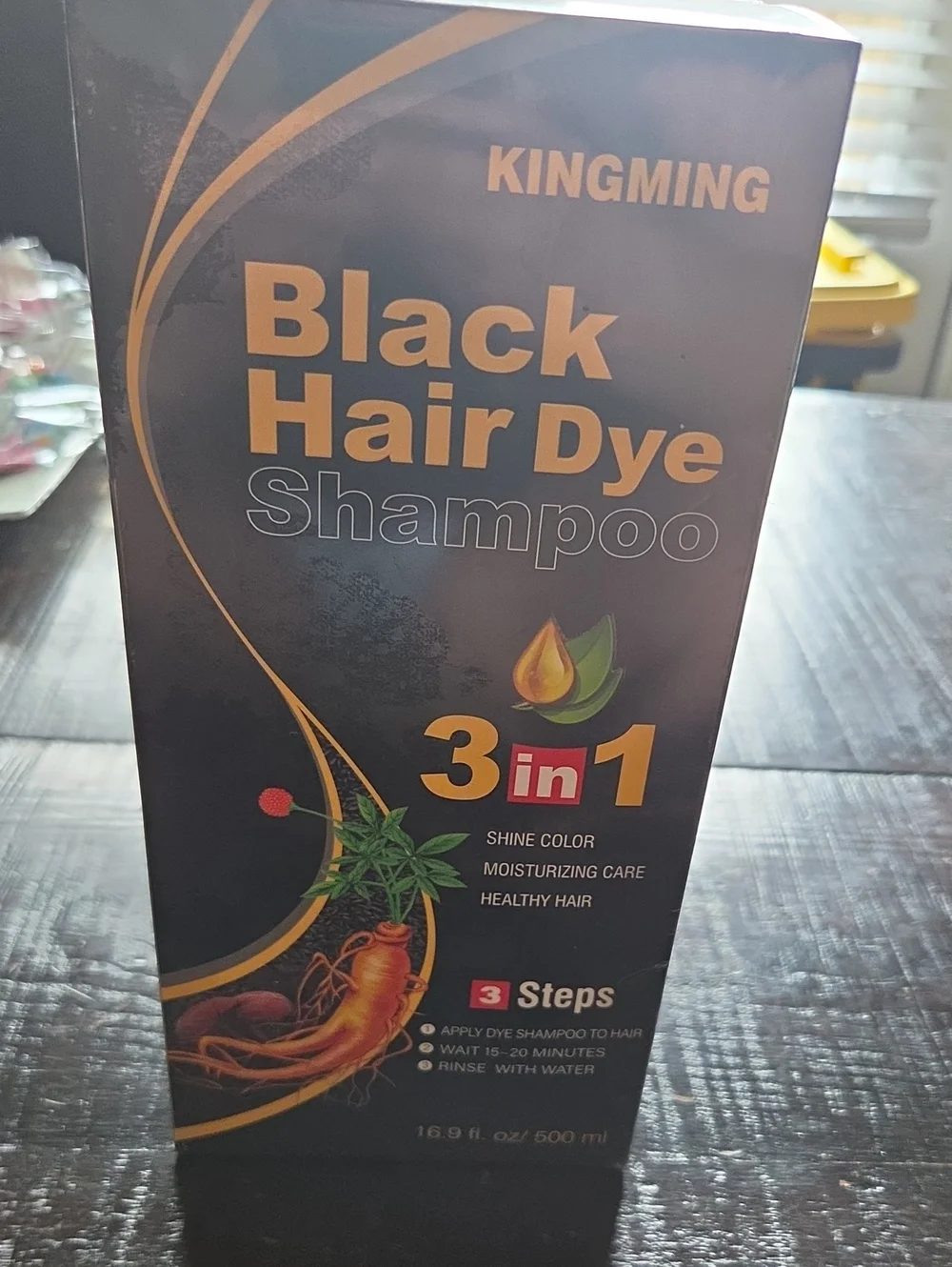 Kingming Black Hair Dye Shampoo - New Sealed